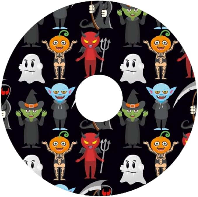 Designer Halloween Spooky Ghost Cover for Wheelchair Wheels, Enhances Aesthetics, Easy Install/Remove, Lightweight, for Boys and Adults (Happy Halloween)