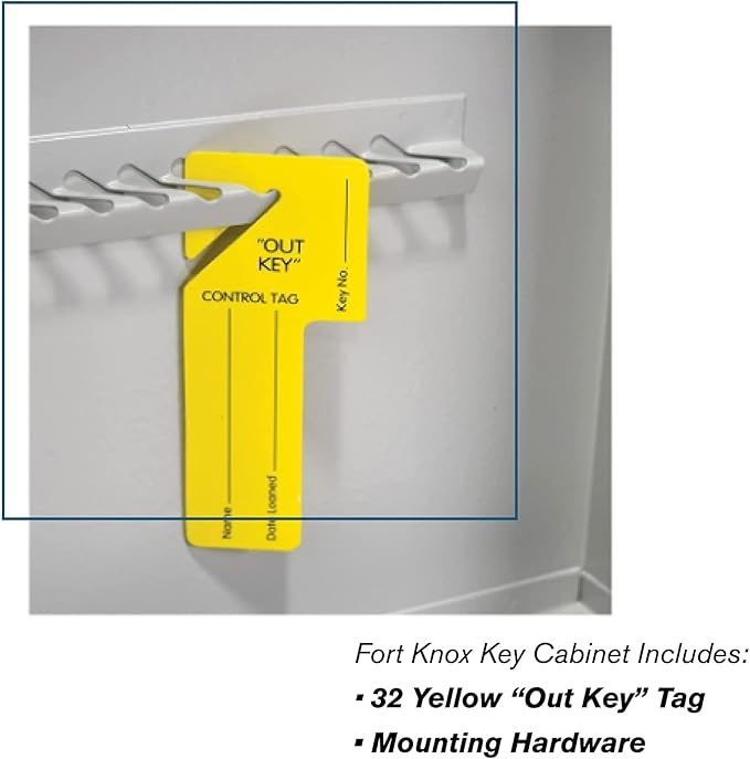 BankSupplies STEELMASTER 320 Key Cabinet - Dual Lock Control Key Box - Welded 22 Gauge Steel Construction - Scratch Resistant - Write-On Key Tags for Easy Identification