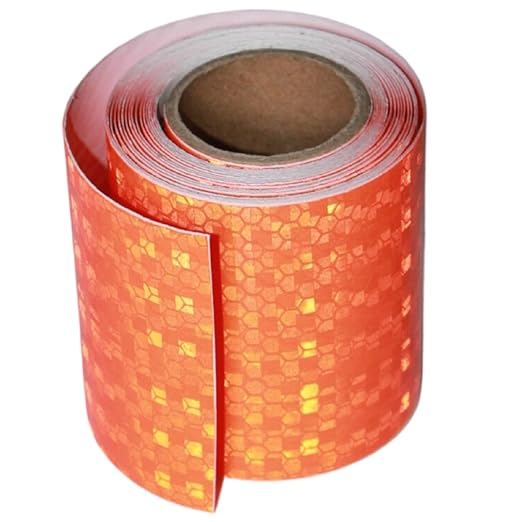 Industrial Reflective Tape Orange Outdoor Waterproof 3 inch, High Visibility Hazard Conspicuity Safety Marking Tape (10 feet)