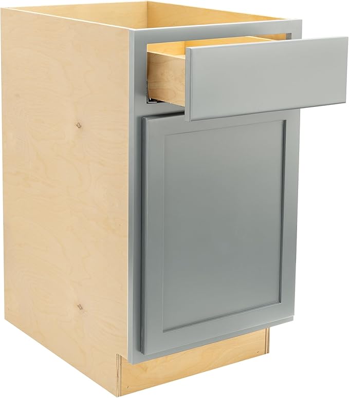 Quicklock RTA (Ready-to-Assemble) | Base Kitchen Cabinets - Shaker Style | Made in America (Magnetic Gray, 21" Wx34.5 Hx24 D Base)