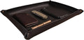 Valet Tray – Full-Grain Leather Catchall Organizer for Keys, Phone & Wallet – Rustic Nightstand & Desk Tray with Raised Sides – Handmade in USA (Black, Large Rectangle)
