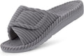 Litfun Orthopedic House Slippers for Women Adjustable Arch Support Indoor Slippers Open Toe Corduroy Bedroom Shoes