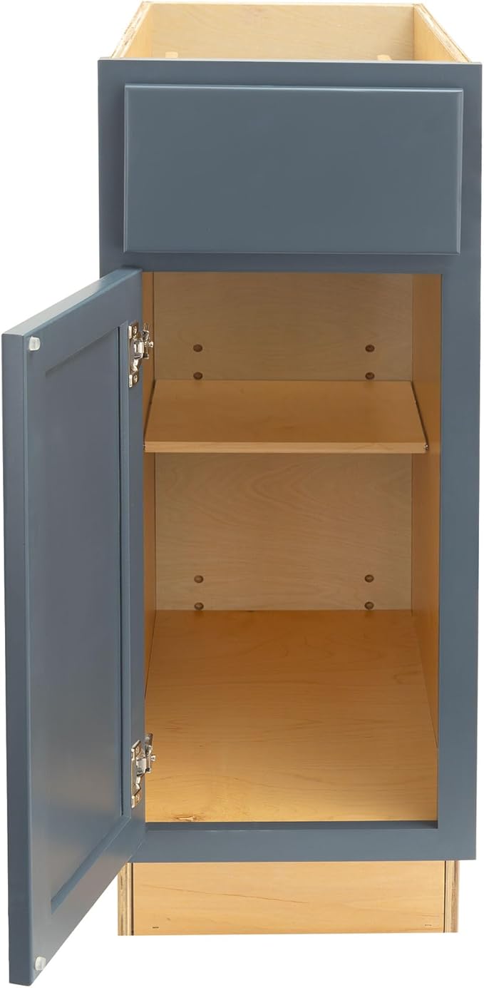 Quicklock RTA (Ready-to-Assemble) | Base Kitchen Cabinets - Shaker Style | Made in America (Needlepoint Navy, 15" Wx34.5 Hx24 D Base)