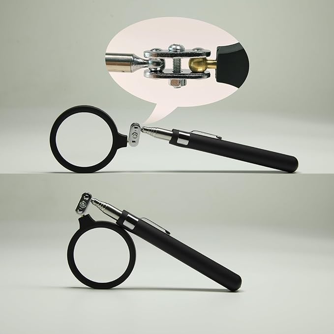 Telescopic Folding Handheld Magnifying Glass, 5X Large Rectangle Reading Magnifier for Seniors with Macular Degeneration, Newspaper, Books, Small Print, Lighted Gift for Low Visions