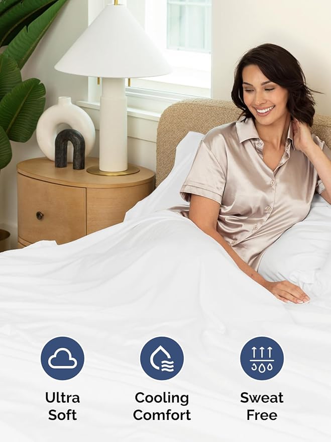 Extra Deep Full Sheet Set - 6 Piece Breathable and Cooling Sheets - Hotel Luxury Bed Sheets Set - Easy & Secure Fit - Soft, Wrinkle Free and Comfy Sheets Set - White Sheet Set with Extra Deep Pockets