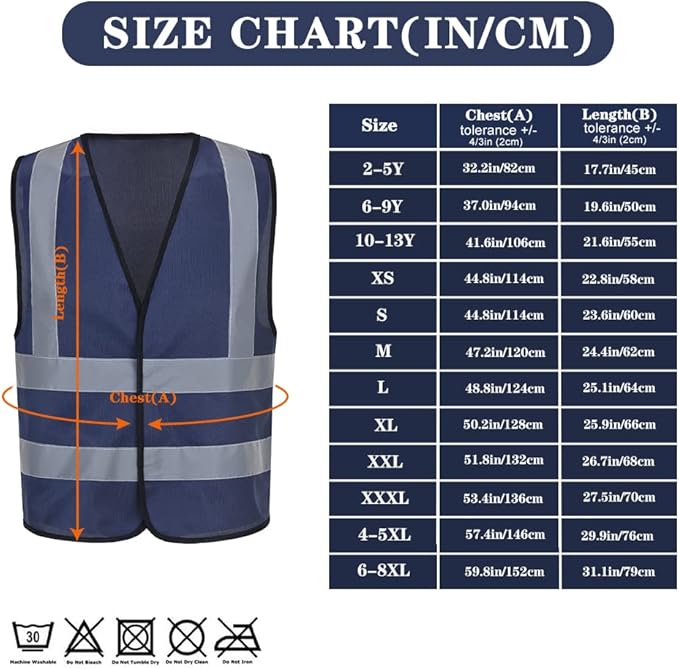 AYKRM 12 colour High visibility viz vest hi vis viz reflective work construction safety vest (XS-8XL)