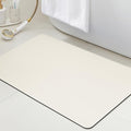 Ultra Thin Bath Mat, Upgrade Backing Non Slip Thin Bath Mats Fit Under Door, Quick Dry Ultra Absorbent Bathroom Rugs, Machine Washable Bath Rugs for Bathroom, Bathtub, Light Beige/Solid/24"x17"
