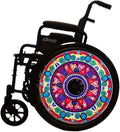 Designer Cover for Wheelchair Wheels, Enhances Aesthetics, Easy Install/Remove, Lightweight, New Matt Finish (Rangoli Design)
