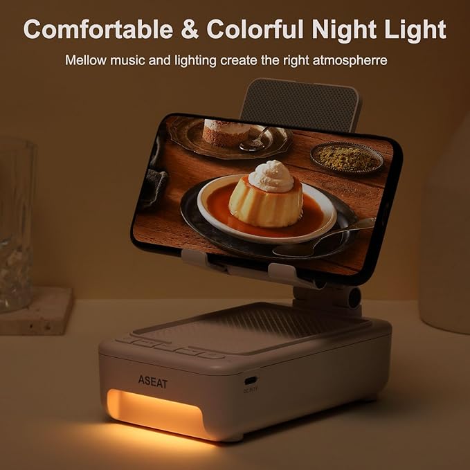 Gifts for Men Him, Cell Phone Stand with Bluetooth Speaker&Led Color Changing Light, Unique Gifts for Women Dad Her Husband, Birthday Gifts for Men