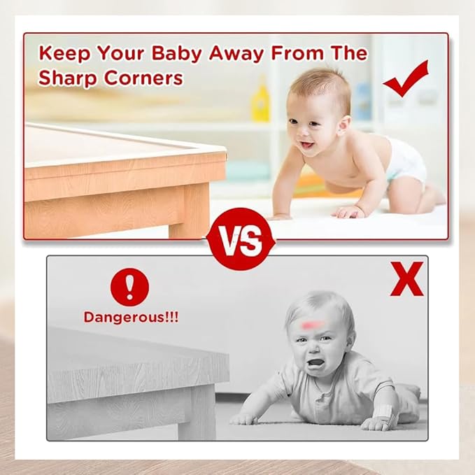 Baby Proofing Edge Protector for Kid Clear Edge Protector Strip Safety Corner Guards Child Proof Corner Bumper for Furniture 1.2in x 16.4ft