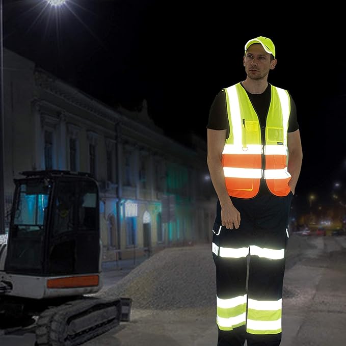 A-SAFETY Pink High Visibility Vest,Reflective Safety Vest Workwear 7 Pockets Hi Vis Durable Vest with Reflective Tapes 4 Lower Pockets,Small