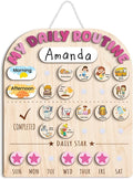 Wooden Daily Routine for Kids, Chore Chart for Toddler, Daily Responsibilities for Kids, Visual Schedule, Morning Bedtime Routine for Girls