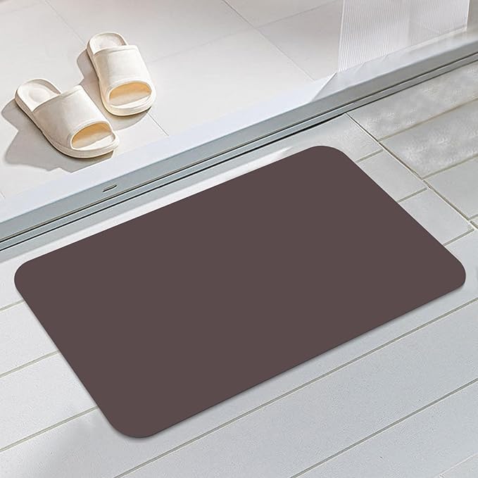 Ultra Thin Door Mat, 1/10 inch Thick Indoor Door Mats for Inside Entry, Non-Slip Rubber Backing Washable Doormat, Low Profile, Fade Resistant Dirt Trapper for Entrance, 35"X24", Coffee