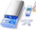 7 Day Weekly Pill Organizer, Metal Travel Pill Case, Large Capacity Daily Cute Pill Box for Supplements, Pills, Vitamins and Medication-1