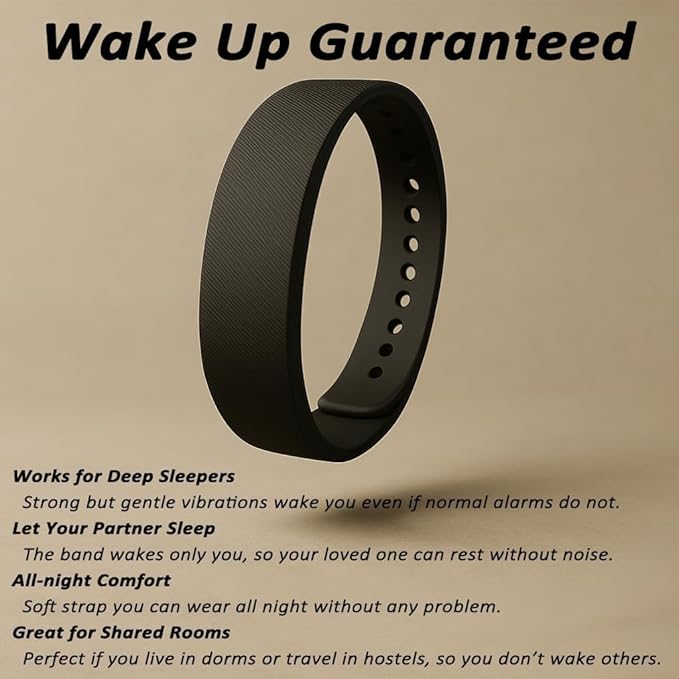Vibrating Alarm Clock Watch for Heavy Sleepers, Silent Vibration Wake-Up Wristband for Deep Sleepers
