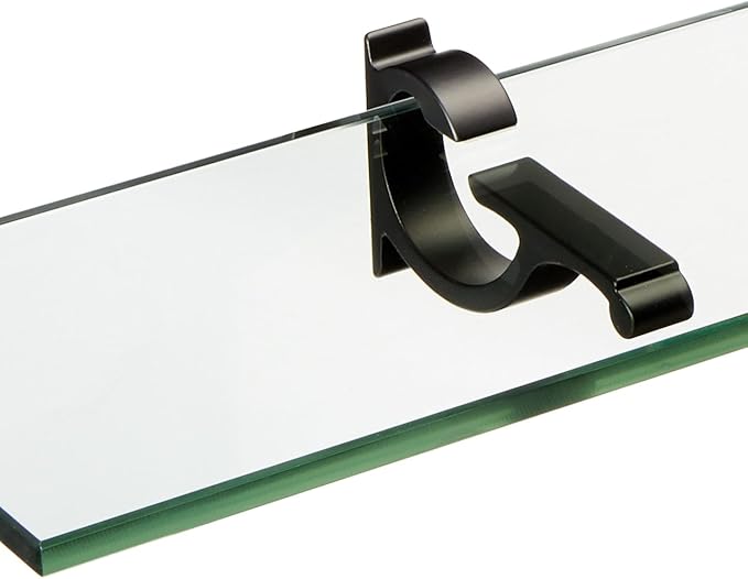 Spancraft Glass M-12x14-Black Monarch Glass Shelf, Black, 12" x 14"
