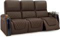 Seatcraft Apex Zero-Gravity CoolZero Italian Leather Home Theater Seating, Powered Headrest, Powered Lumbar, Powered Recline, Row of 3 Sofa, Brown