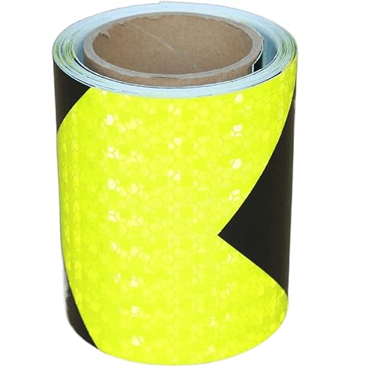 Reflective Tape 4 inch X 10 feet, Outdoor Waterproof Hazard Conspicuity Safety Warning Industrial Marking Tape