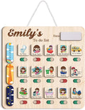 Wooden Chore Chart for Kids Visual Schedule, Routine Chart for Kids, Morning Bedtime Routine Chart for Toddlers Ages 2-4, Daily Kids Schedule Board for Home (14)