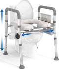 HOMLAND Raised Toilet Seat with Handles, Toilet Seat Riser for Seniors with Adjustable Height & Width, FSA HSA Eligible 400lb Handicap Elevated Toilet Seat for Elderly, Pregnant, Fit Any Toilet