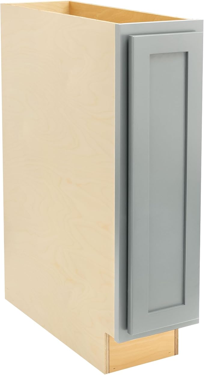Quicklock RTA (Ready-to-Assemble) | Base Kitchen Cabinets - Shaker Style | Made in America (Magnetic Gray, 9" Wx34.5 Hx24 D Base)