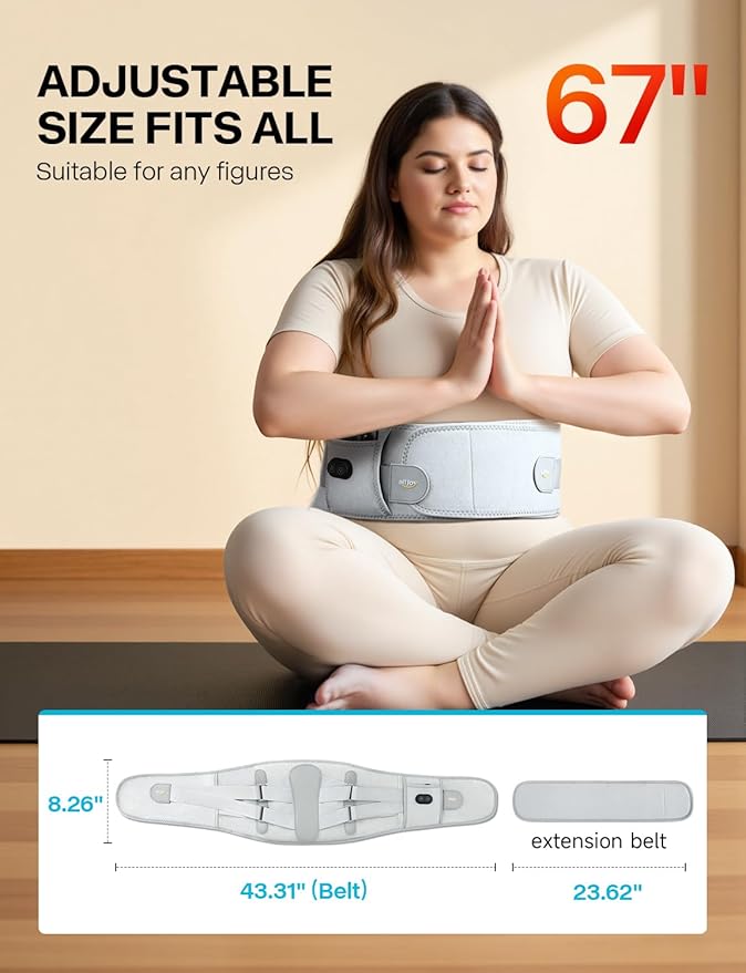 ALLJOY 67" Cordless Heating Pad for Back Pain Relief FSA Eligible HSA, 10000mAh Lower Back Massager with 3 Heat 3 Vibration, Portable Heating Pad for Cramps, Christmas Gifts for Women Men Mom Dad