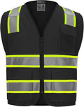 High visibility Class 2 Safety Vest，Hi Vis Vest with 2 inch wide Reflective Strips，Construction vest for men