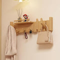 Wall Mounted Piano Key Hanger | Flip Style Hook | Entrance Wall Art Hook, Made of Oak Wood (3 Times Painted, 4 Times Polished) (Fence Beech, 8Hooks)