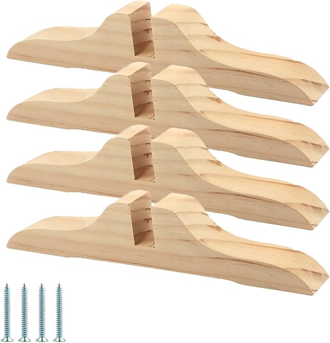 4pcs Folding Room Divider Stand, Room Dividers Screen Holder Feet Partition, Wooden Room Divider Stand with Screws, Folding Privacy Screen Holder for Hotel Home Office