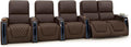 Seatcraft Apex Zero-Gravity CoolZero Italian Leather Home Theater Seating, Powered Headrest, Powered Lumbar, Powered Recline, Row of 5 Right Loveseat, Brown