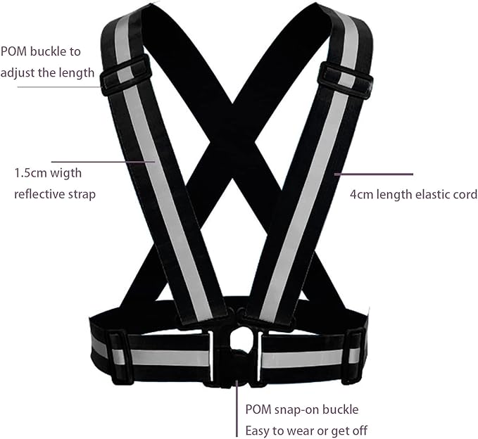 Reflective Safety Vest 2pcs - High Visibility Vest Adjustable Straps for Outdoor Jogging, Cycling, Walking and Riding