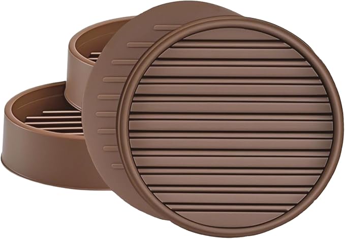 xxxHOLIC Non Slip Furniture Pads, 2” Brown Round Rubber Grippers for Hardwood Floors, Anti Skid Furniture Feet Coasters, Bed Couch Stoppers to Prevent Sliding and Scratches, Set of 4