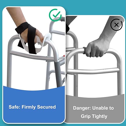Right Walker Hand Support with Dual Anti-Slip Straps – Comfortable Splint for Elderly & Limited Hand Mobility Users, Easy to Use at Home/Outdoor