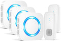 SURFOU Doorbell Waterproof Wireless Doorbell Easy Install at 1,300ft Long Range Loud Enough with 55 Chimes 5 Volume Levels LED Flash Door Bell for Home Classroom Apartment,2 Push Buttons 3 Receivers