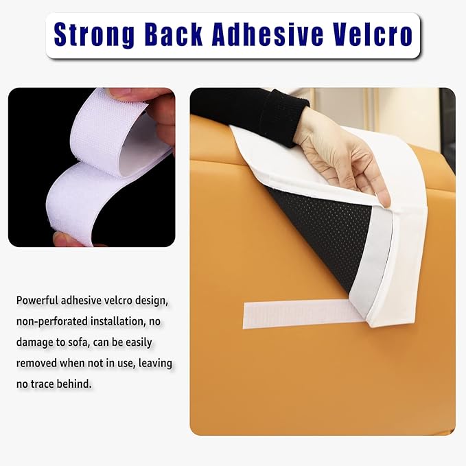 Velvet Recliner Head Pillow with Non-Slip Base - Adjustable Neck Support for Pain Relief in Home, Office and Travel (Nature White)