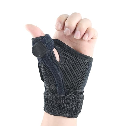 Adjustable Thumb Splint with Wrist Support Brace for Breathable Lightweight Thumb Stabilizer Fit for Left and Right Hand Comfortable Wrist Support