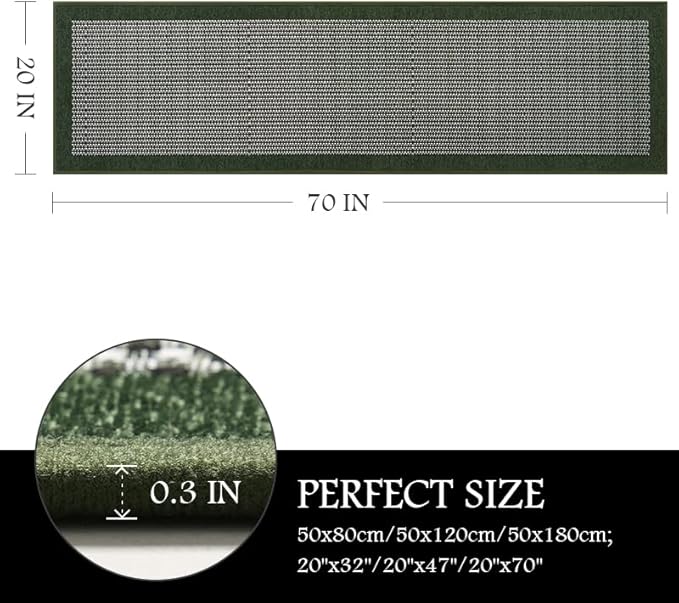 PADOOR Kitchen Mats for Floor, Kitchen Rugs Non Slip Washable, Rubber Backed Kitchen Runner Super Absorbent Long Kitchen Floor Mat Sink Rug, 20"x70" Green