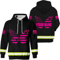 US Flag High Visibility Hoodie for Men Reflective Hoodie Safety Workwear for Worker Runner Patriotic ACC02