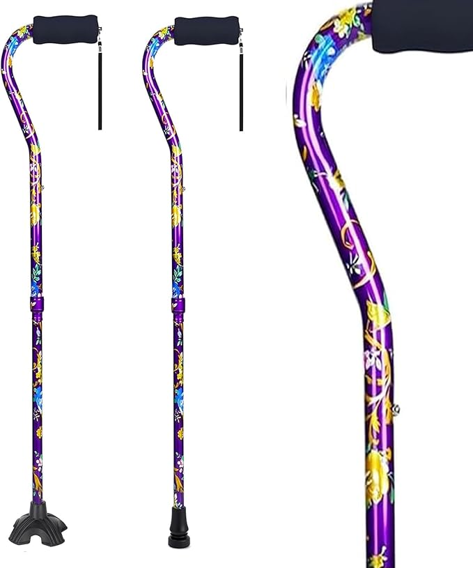 Elegant Walking Cane for Women, Foldable & Adjustable Cane for Seniors with Self-Standing Tip | Lightweight Mobility Aid for Stability & Balance Support