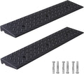 2 Pack Driveway Curb Ramp, 2 Inch Rise Rubber Threshold Ramp, Heavy Duty 6600LB Capacity for Lawn Mower, Wheelchair, Motorcycle, Cars, Sidewalk & Shed