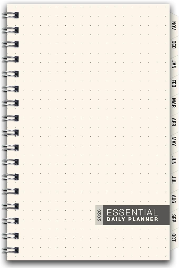 ESSENTIAL 2026 Monthly & Weekly Planner with Tabs, 5"x8": 14 Months (November 2025 - December 2026), Professional, Simple, Easy-to-Use Design and Frosted Poly Cover for Extra Protection (Frosted)
