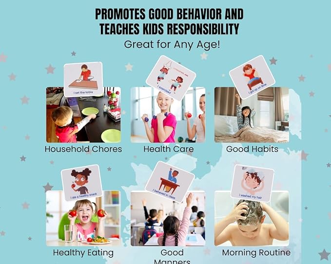 Thought-Spot Behavior Reward Chart for Kids | Chore & Behavior Chart with 41 Task Pieces, 32 Behavior Pieces & 80 Reward Pieces | Motivational Tool for Responsibility, Good Habits & Toddler Routine