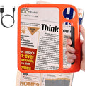 5X 10X Full Page Magnifying Glass for Reading, Rechargeable with 48 Adjustable LED Lights & 3 Light Modes, Comfort-Grip & Lightweight Handheld Magnifier for Seniors, Reading Aid, Low Vision(Orange)