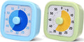 2 Pack Visual Timer 60 Minute Countdown Timer Colored Countdown Clock for Homeschool Supplies Study Tool, Classroom Home Office Time Management Tool (Classic, Blue, Green)