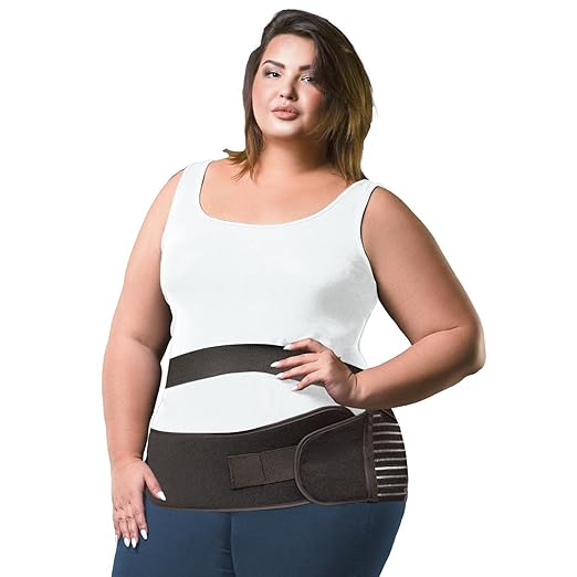 BraceAbility Obesity Belt Stomach Holder - Men and Women's Plus Size Belly Support Band Girdle for Hanging Stomach Pain, Pendulous Abdominal Support, Lower Tummy Fat Lifter Pannus Sling (Medium)