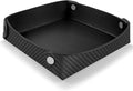 Leather Carbon Fiber Desktop Storage Tray, Decorative Catchall Organizer for Keys, Wallet, Watch, Jewelry, Entryway Table