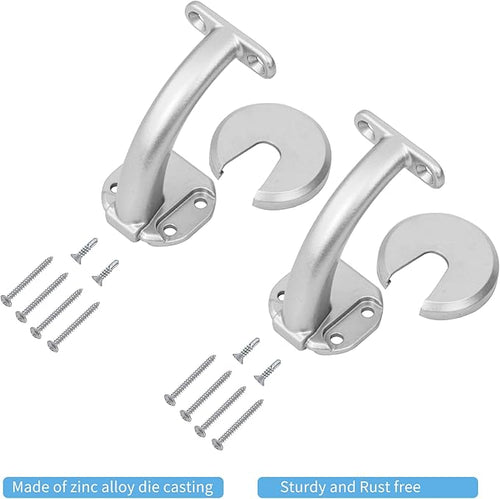 13FT Modern Aluminum Handrail Set, handrails for Indoor Stairs,Deck,Slope, Wall Mounted Staircase handrails, Zink Alloy Brackets Included,Rust Free. (Anodized Silver, 13 FT)