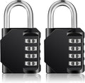 ZHEGE Combination Lock Outdoor 2 Pack, 4 Digit Resettable Weatherproof Combination Padlock for Gym, School, Gates, Doors, Hasps Storage (Black, 2Pack)