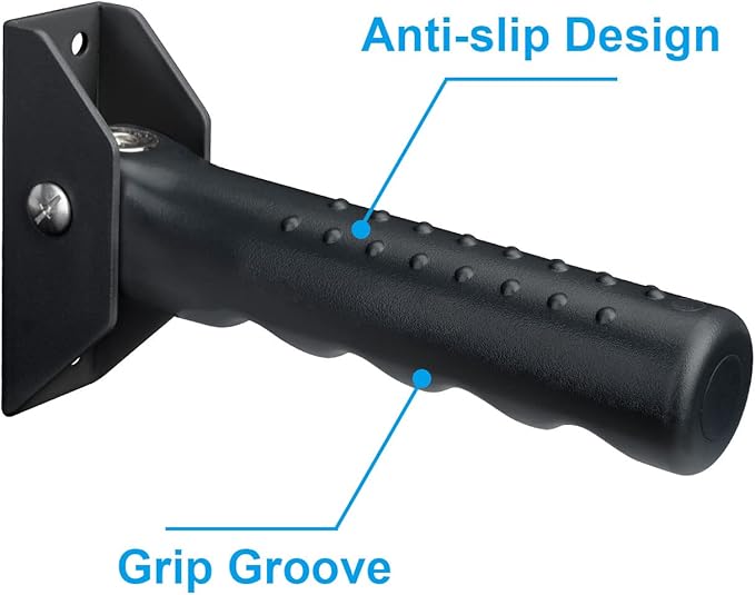 Flip Up Grab Bar for Doorway/Stairs Safety Assist Handles for Elderly Non-Slip Grip Bar Great for Seniors, Elderly, Disabled, Handicap and Injured People - Suitable for Wood Door (Black)