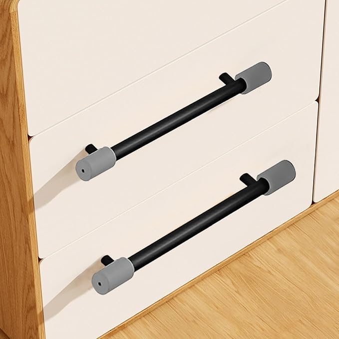 12 Pack Anti-Collision Corner Drawer Bumpers, Silicone Protector for Cabinet Handle, Silicone Cabinet Pull Covers (Grey)